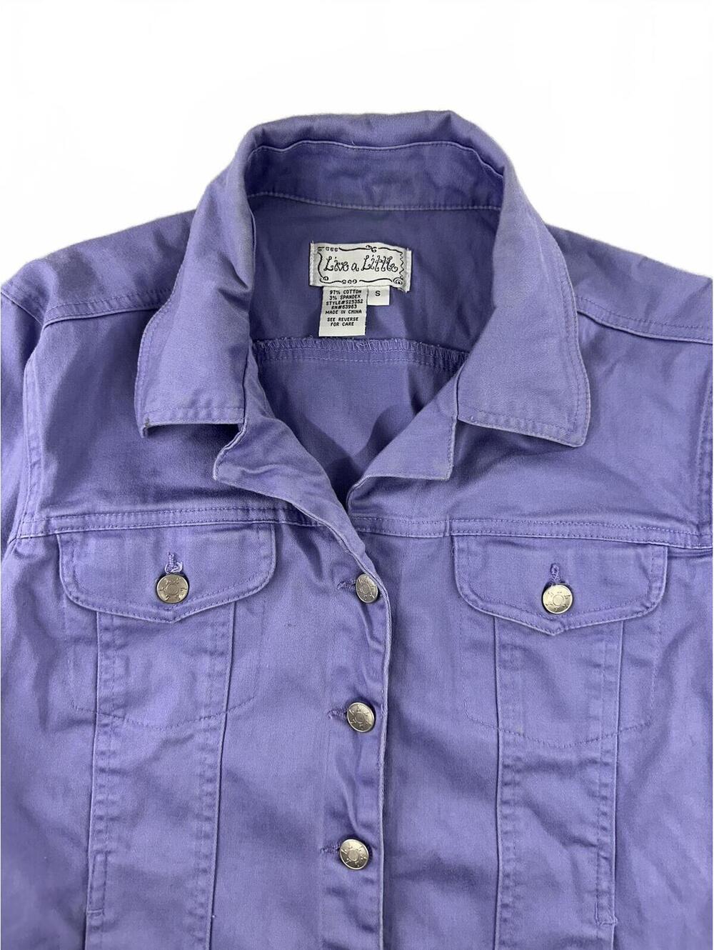 Live a Little Purple Fitted Button Front Jacket Y2K Fairycore Vintage Inspired - Picture 4 of 8